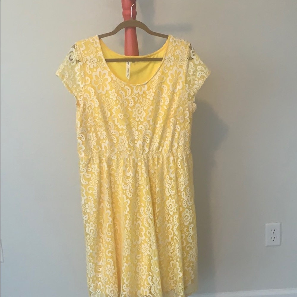 Yellow and white lace Sundress